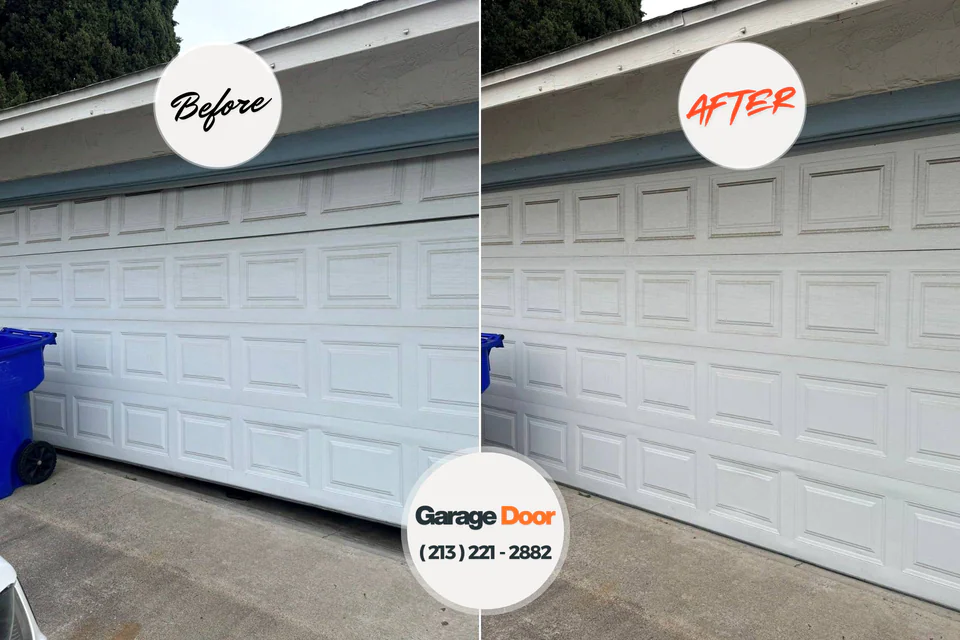 Before and after: garage door repair Oliver, PA
